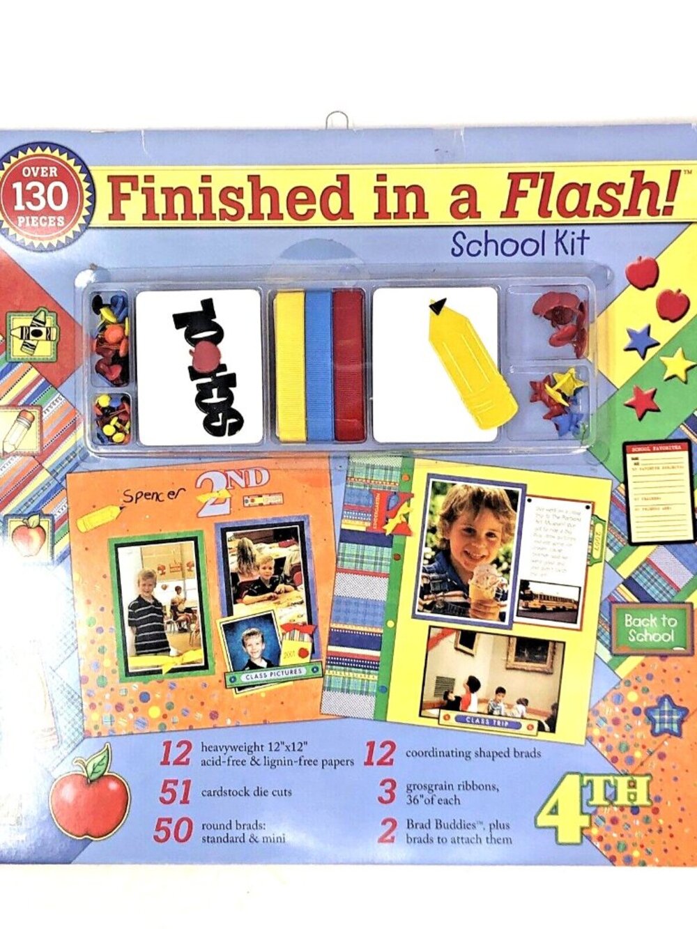 Scrapbook Kit FINISHED IN A FLASH SCHOOL Hot Off the Press Activity Stickers NEW